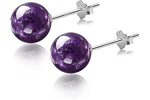 8mm Amethyst Stud Earrings: Perfect February Birthstone Jewelry for Women