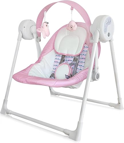 Columpio eléctrico portátil para bebés columpio de bebé para bebés a niños pequeños con caja inteligente de vibración musical columpio eléctrico