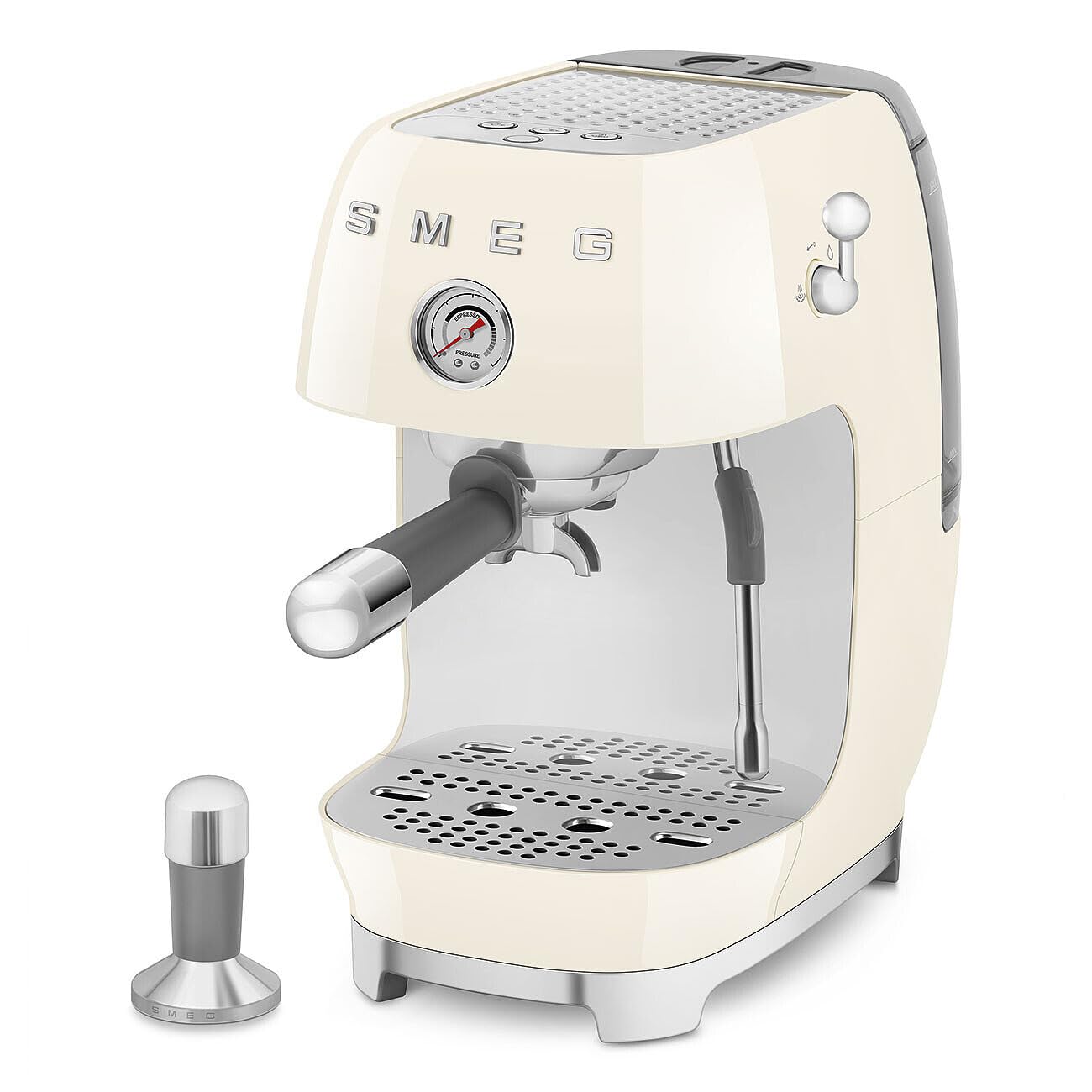 Smeg ECF03 Made in Italy Retro Espresso Machine with Cold Brew, 15 Bar Pump, Thermoblock Heating, Steam Wand, Adjustable Temperature, 47 oz Water Tank- (Cream)