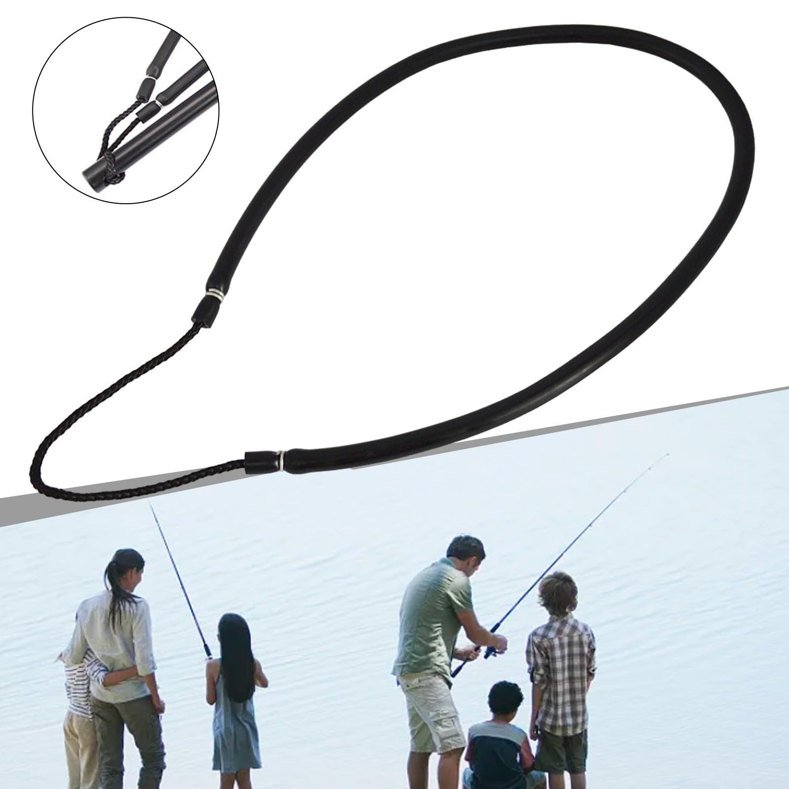 Tubo elástico de pesca de látex natural para pesca en el mar y pesca de hielo - Eslinga de arpón de goma de 74 cm con alta resistencia, banda elástica de látex antienvejecimiento (negro)