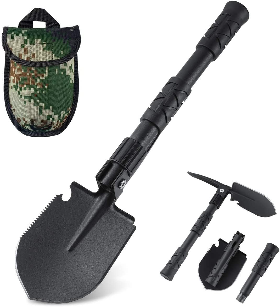 Multipurpose Folding Tool16 Inch | Heavy Duty Military Style Survival Tactical Shovel, Garden Trowel & Hoe in One with Carry Case | Portable Outdoor Tool for Camping, Gardening & Hiking-image-6