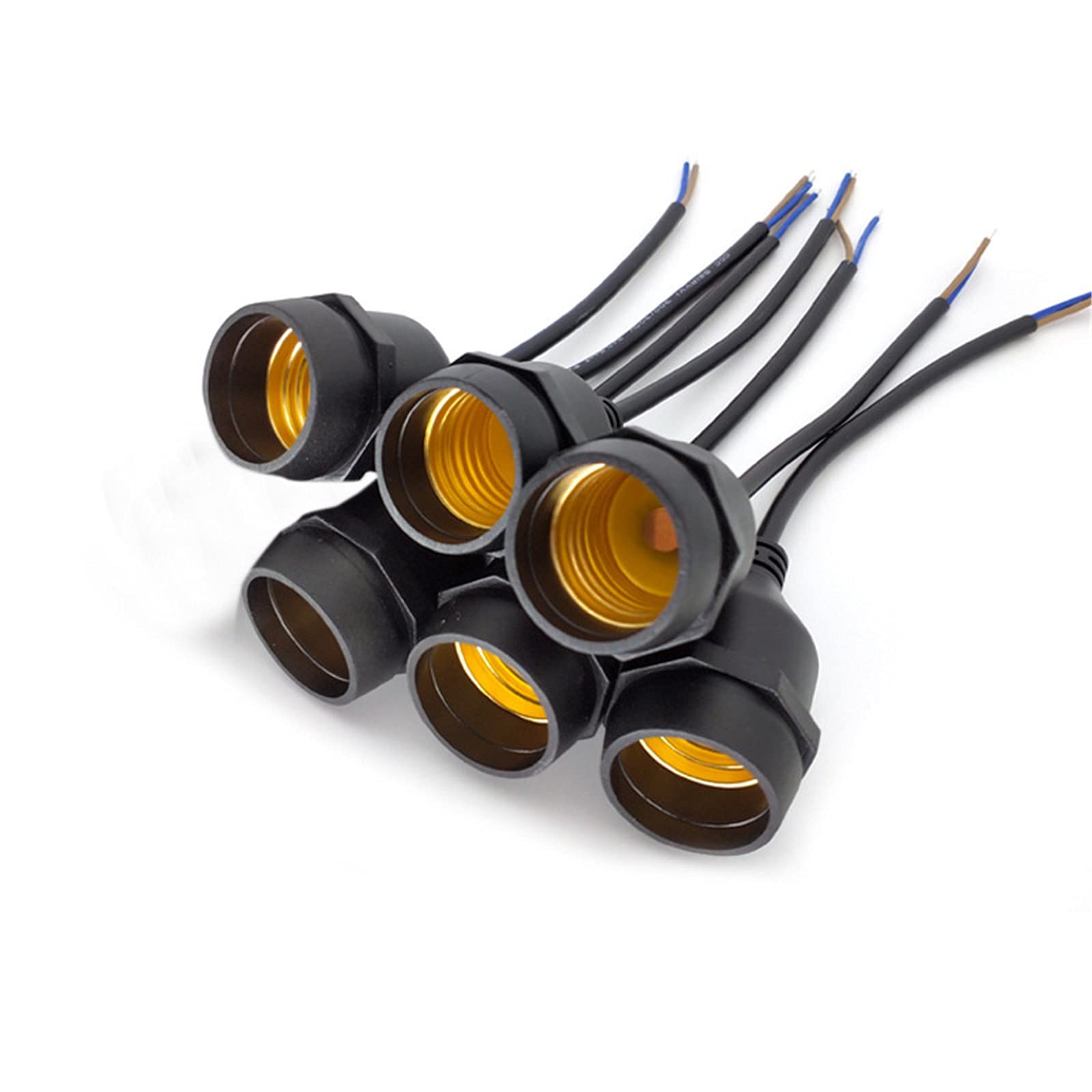 6 X Adaptateur De Douille De Lampe E27 Étanche Avec Câble