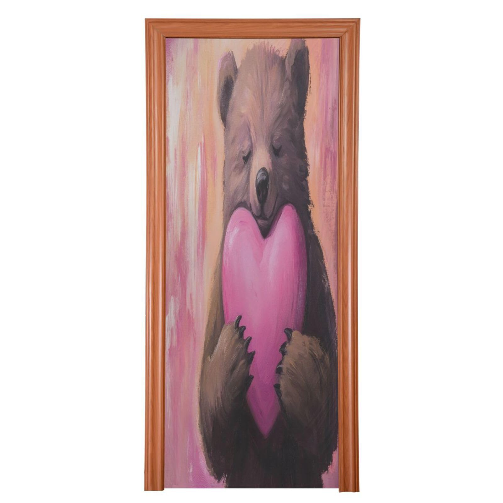 FLildon Love Bear Painting Door Cover Decoration, Party Accessory Porch Decor for Festive Ornament Room Door Covers 35 x 79 Inch