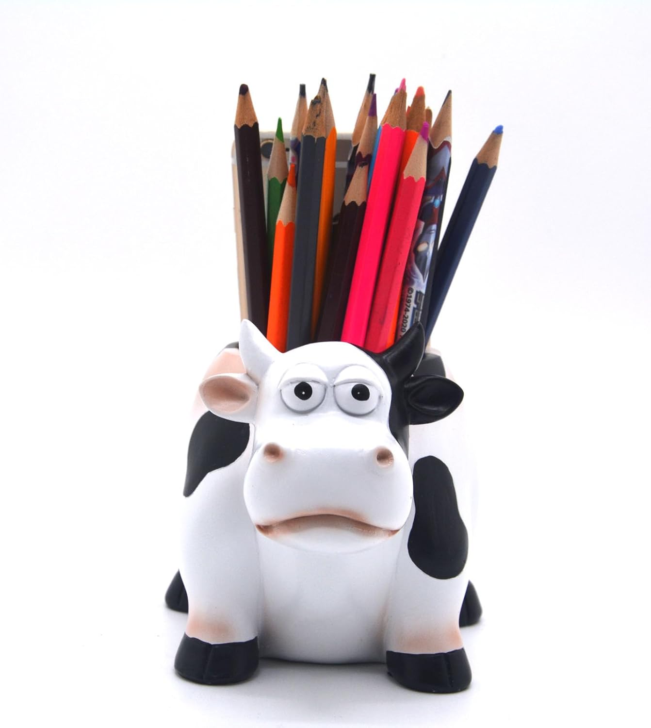 Cow Pencil Holder with Phone Stand - Tablet PC Holder for Desk - Office Decor