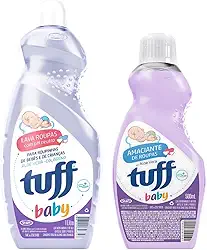 Tuff Baby Kit de Limpeza, Sabão Líquido 1L + Amaciante 500ml, Aloe Vera, pH Neutro