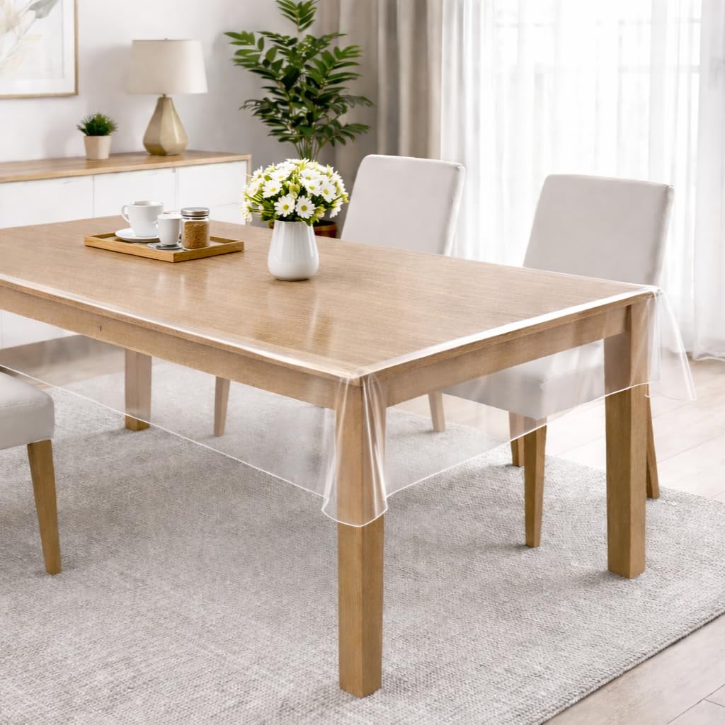 Tischfolie Tischdecke 160cm Breite transparent glasklar 0,2 mm - Größe und Form frei wählbar + knickfreier Versand + gerollt auf Papphülse