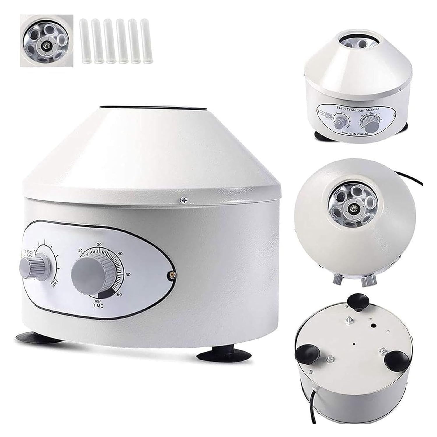 Portable Desktop Electric Centrifuge Machine, Desktop Electric Lab Laboratory Medical Centrifuge Machine 4000rpm with Timer and Speed Control 20 ml x 6 Tubes