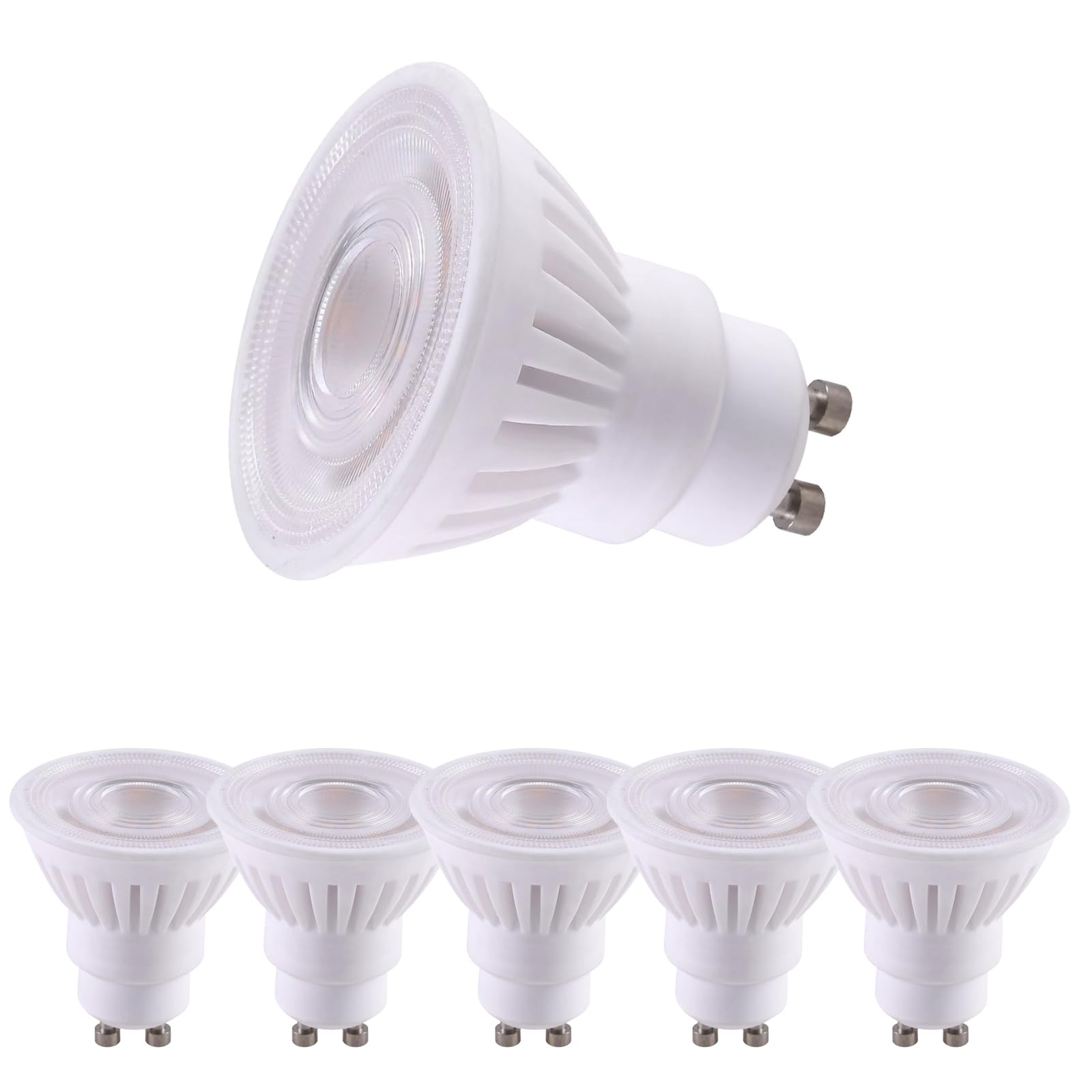 HUAMu GU10 LED Spotlight Bulbs 9W, 90-100W Halogen Equivalent, 6500K Cool White, 110° Wide Beam Angle, Ceramic housing, Non-Flicker, Non-Dimmable, for Home Lighting, 6 Pack