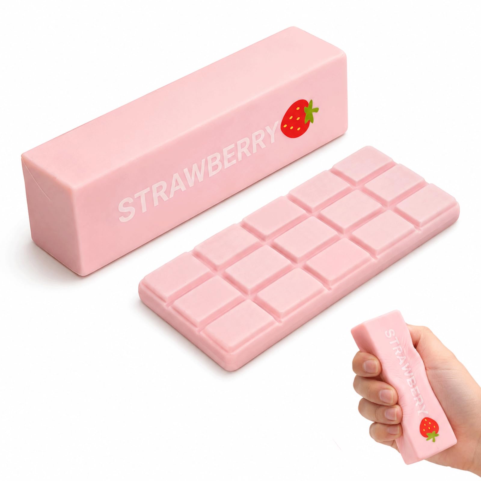 2 PCS Strawberry Squishy, Chocolate Squishy, Stress Relief Tools for Adults, Sensory Management Tools for Office Desk and Classroom Usse, Portable Sensory Tools for Travel and Daily Relaxation