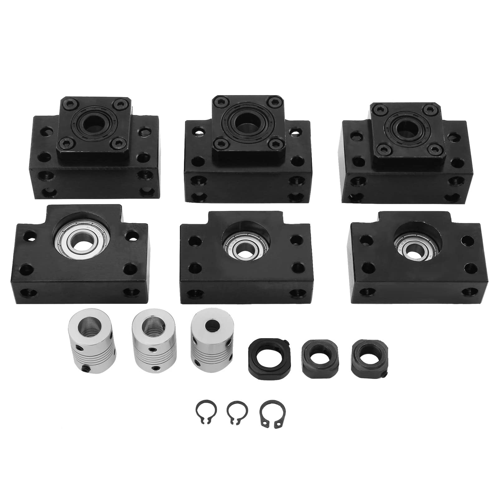 VEVOR Guida Lineare SBR20 da 6001000 mm, Set di Guide per Cuscinetti Lineari 300, con 3 Viti a Ricircolo di Sfere da C7, Materiale in Acciaio di Alta Qualità, Facile da Installare