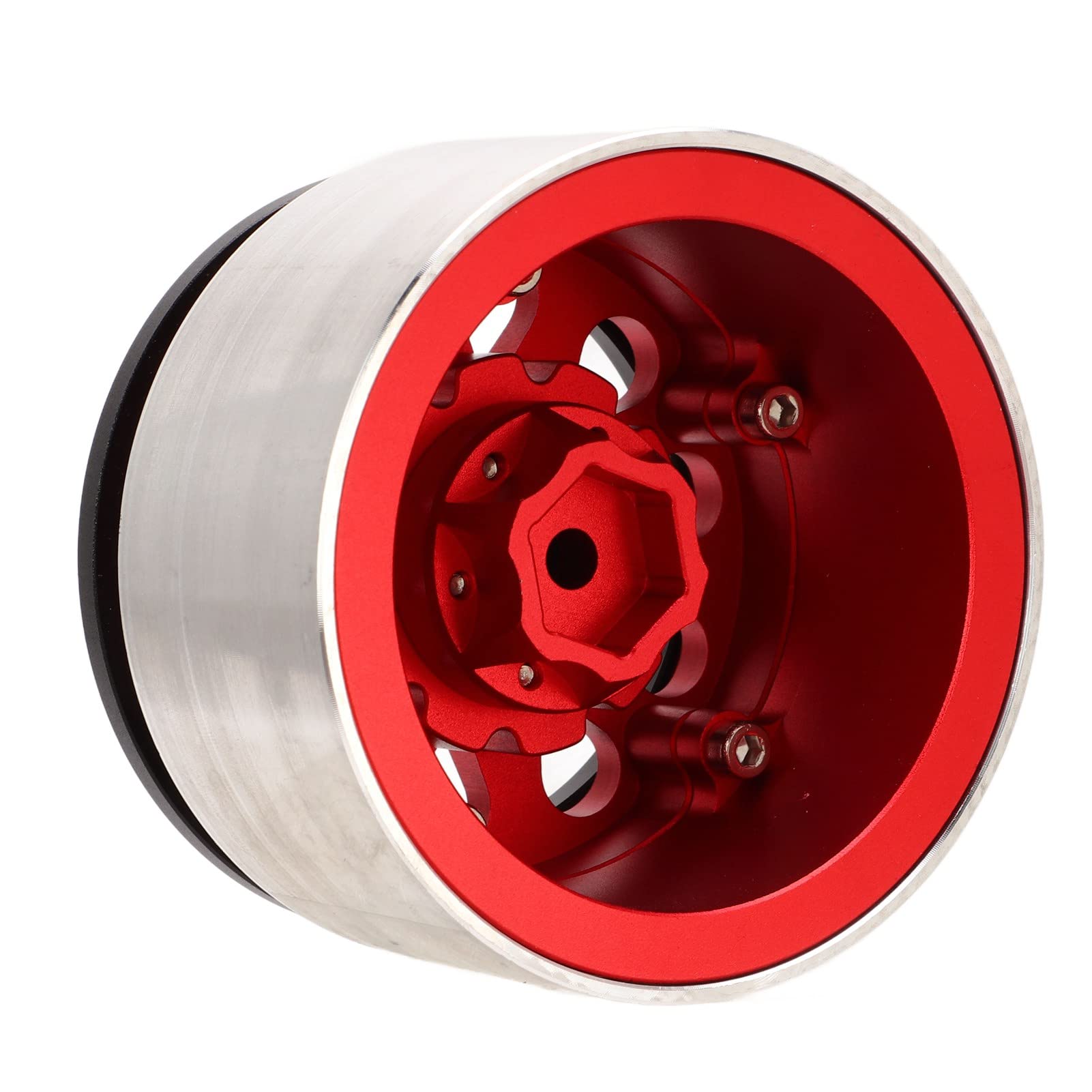 Jantes de roue pour voiture RC, lot de 4 pièces : jantes de rechange en alliage d’aluminium pour voitures RC SCX6 1/6, jantes légères et durables de 2,9 pouces offrant un excellent (Rouge)