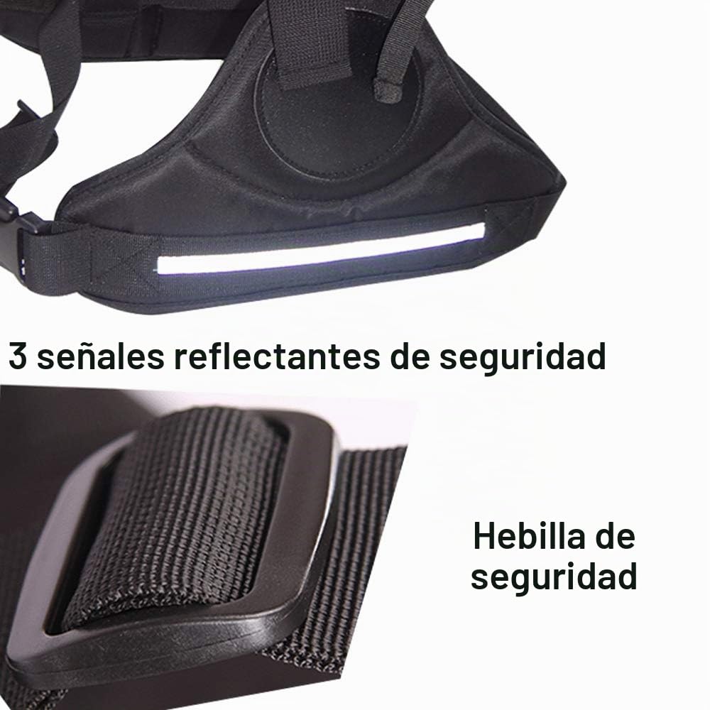 Arnés de motocicleta infantil Jolik ajustable con dos asas, material transpirable en negro