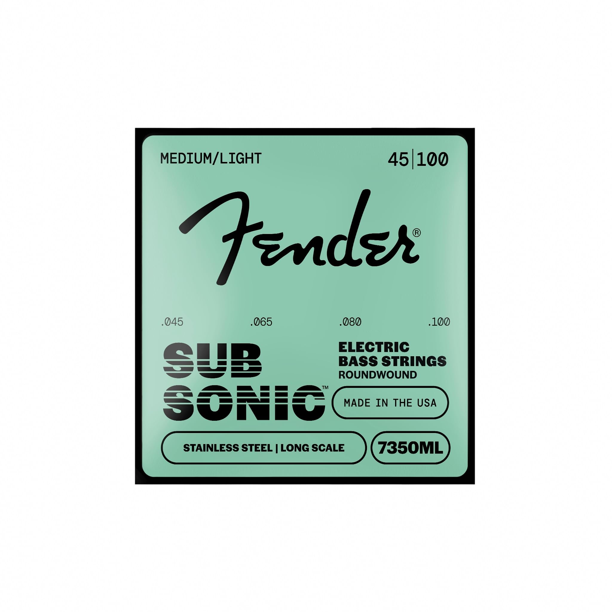 Fender SubSonic™ 7350ML Bass Strings, Stainless Steel, Long Scale, Gauges .045-.100, (4)