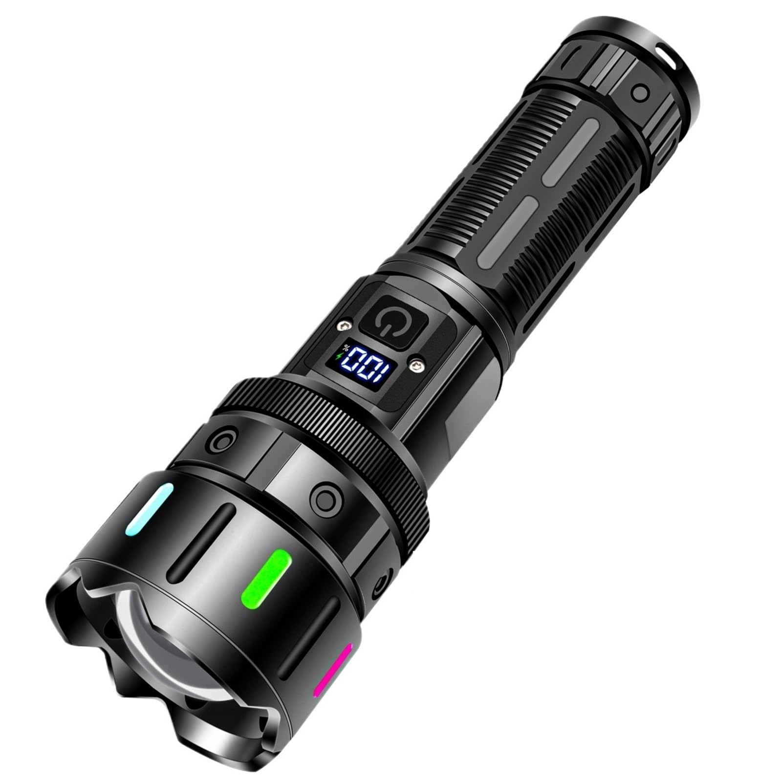 Torcia LED Torcia Ad Alta Potenza, Ultra Potente, Lampada A LED Ricaricabile Tramite USB, Fluorescenza, Esercito, Tattica, Caccia, Campeggio,campeggio