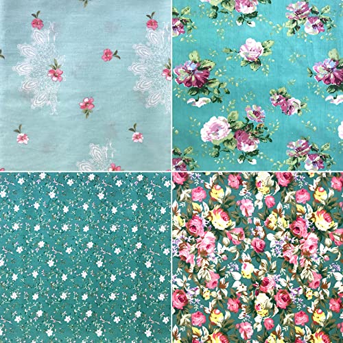 Mililanyo AN-GREEN ROSE FABRIC 8Pcs 18X22 Inch Cotton Fabric Green Floral Rose Fat Quarters Fabric Pre-Cut Quilt Squares thumb #5