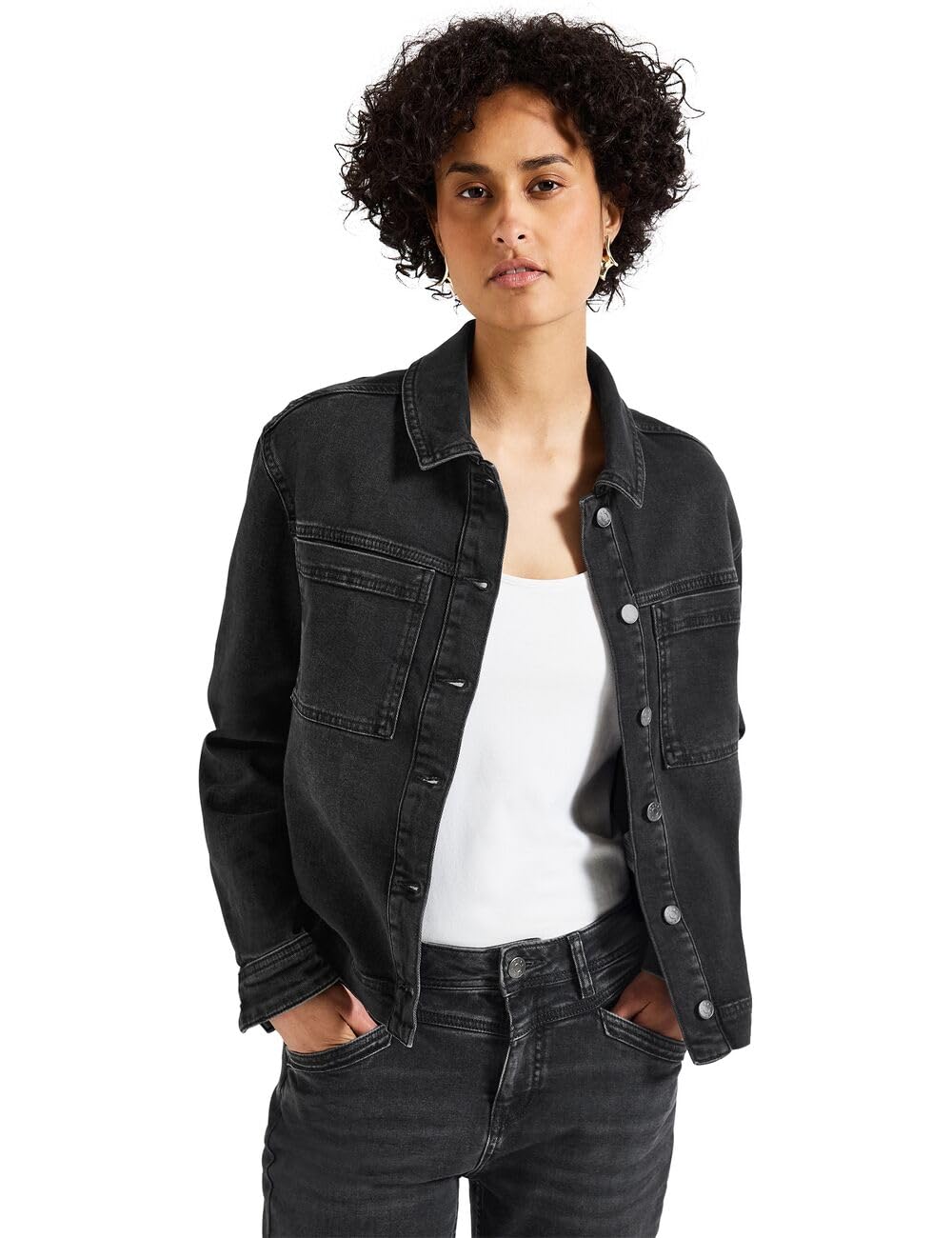 Street One Damen Jeansjacke mit Brusttaschen