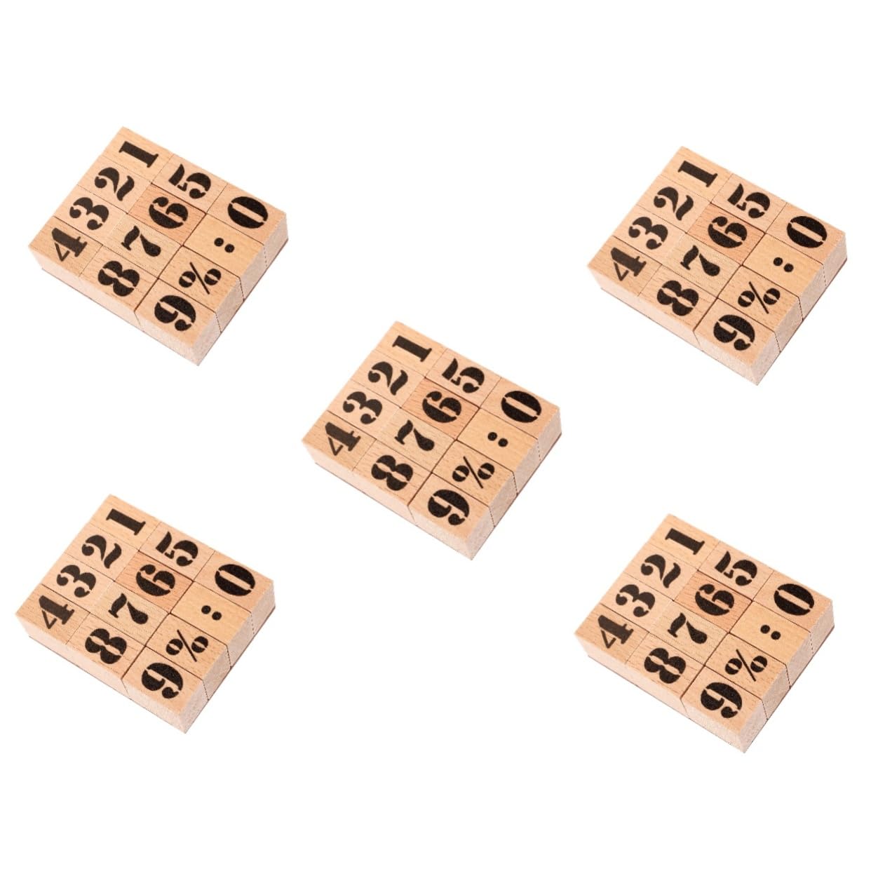 NUOBESTY 5sätze Holzstempel Mit Zahlen Vintage Diy Stempel Für Tagebuch Scrapbooking Und Kartengestaltung Robuste Holzmaterialien Klare Muster Zum Personalisieren Von Bastelprojekten