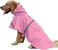 Vista 7 de Mikayoo - Impermeable ajustable para perros, poncho a prueba de agua, ropa ligera para lluvia con capucha y tira reflejante
