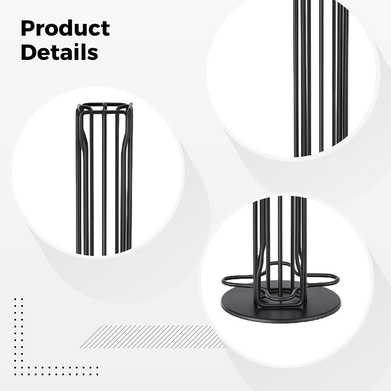 40-Pod Capacity Coffee Capsule Holder, Rotating Base, Black Metal, Space-Saving