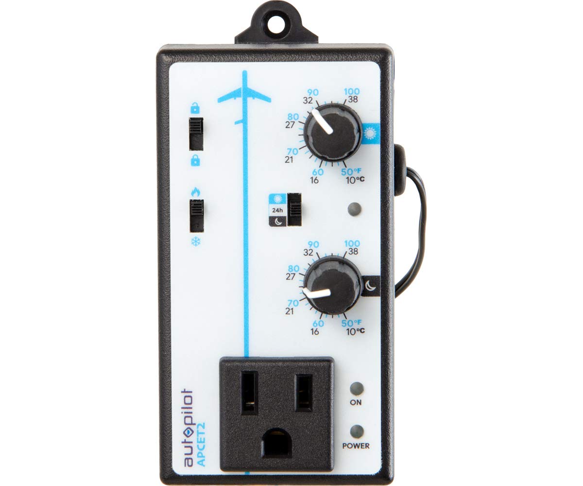 Autopilot APCET2 Advanced Day & Night Cooling or Heating Thermostat, Black