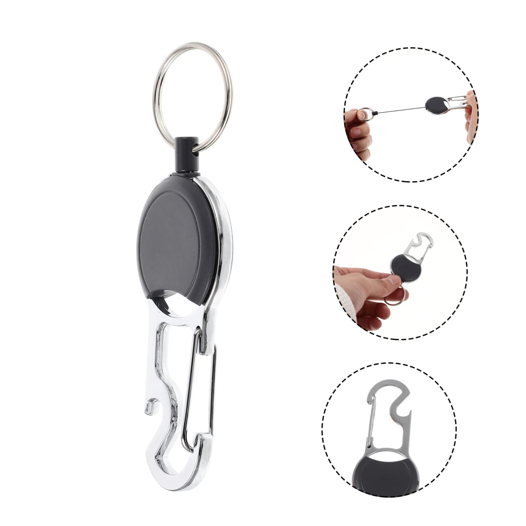 Operitacx 10 Pezzi Portachiavi a Scomparsa Llaveros para Mujer Clip Retrattile Porta Badge Portachiavi con Moschettone Cordino per Chiavi Lega Clip a Coccodrillo Multiuso