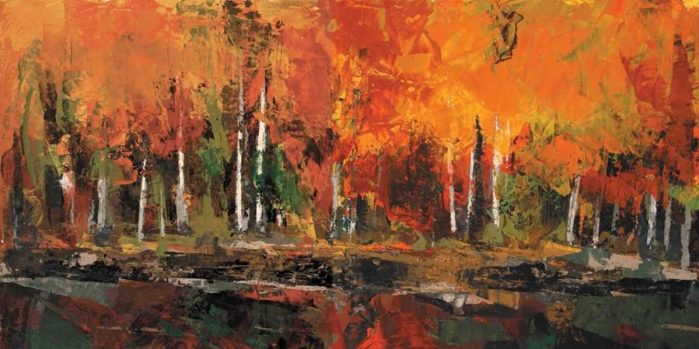 Feeling at home KUNSTDRUCK auf MATTE PAPIER 220gr Uferabschnitt Shire Martin - Landschaft horizontal Poster Zeitgenössische Landschaft Bild auf Papier cm_63_X_127
