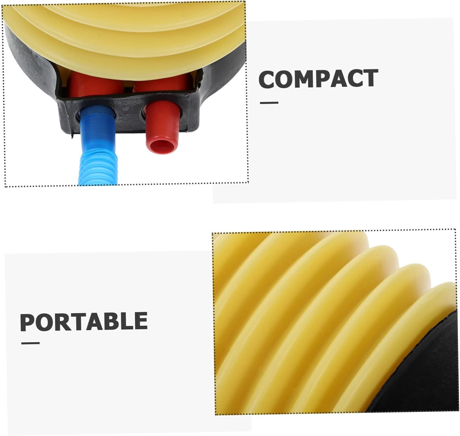 Totority 4Pcs Portable Foot Pump for Inflatables Air Mattress Beach Balls Convenient Foot Operated Inflator Deflator with Long Hose for Easy Use for Camping and Outdoor