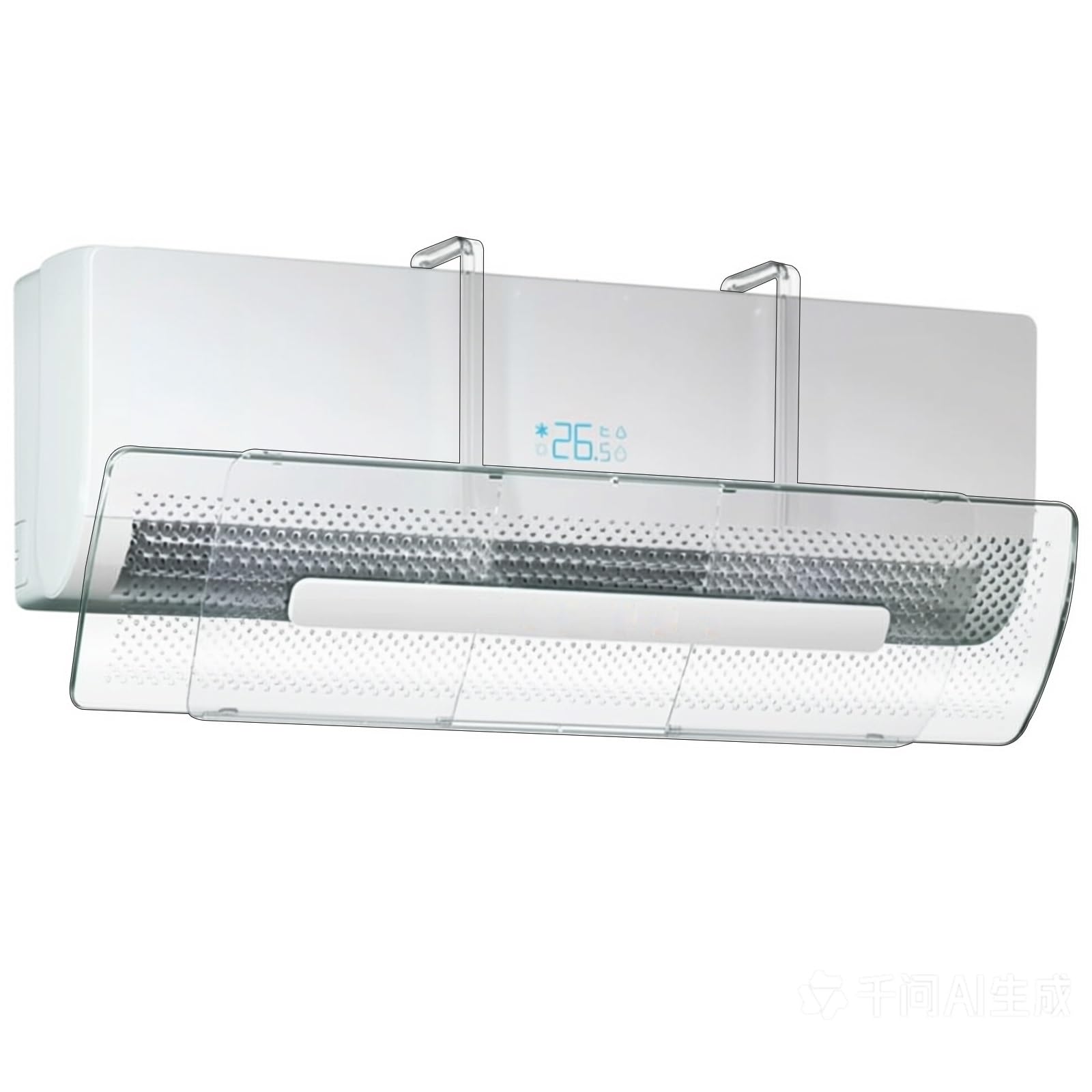 WUXTOKV Air Conditioner Deflector, AC Vent Deflector with 270° Adjustable Airflow, Retractable 21‑37 in, ABS, for Wall Units