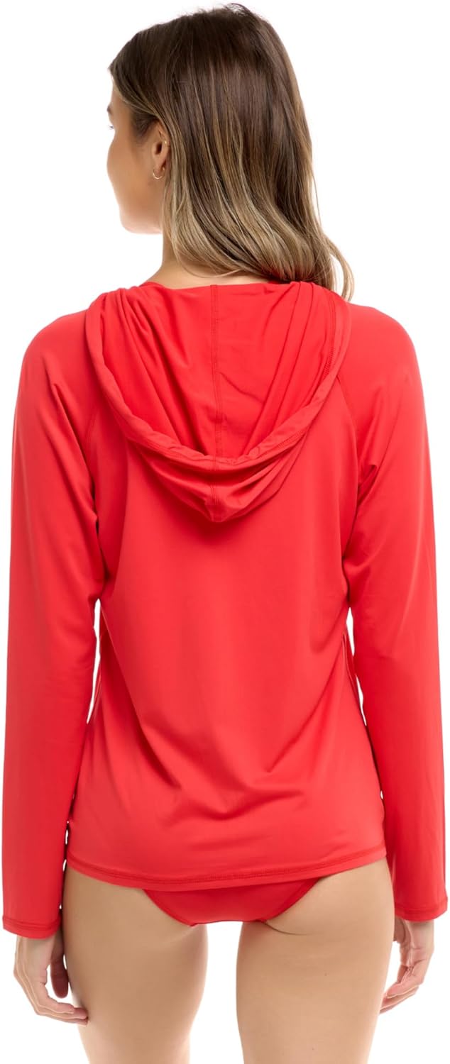 Body Glove Womens Mandie Zip Front Hoodie Rashguard with UPF 50Rash Guard Shirt
