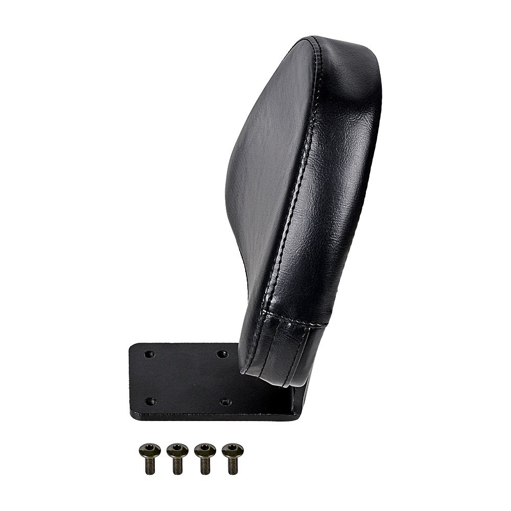 LeeMas Motorcycle Rear Passenger Backrest Seat with Metal Bracket for Victory Vegas 8-Ball Kingpin 2003-2013 - Black PU Leather