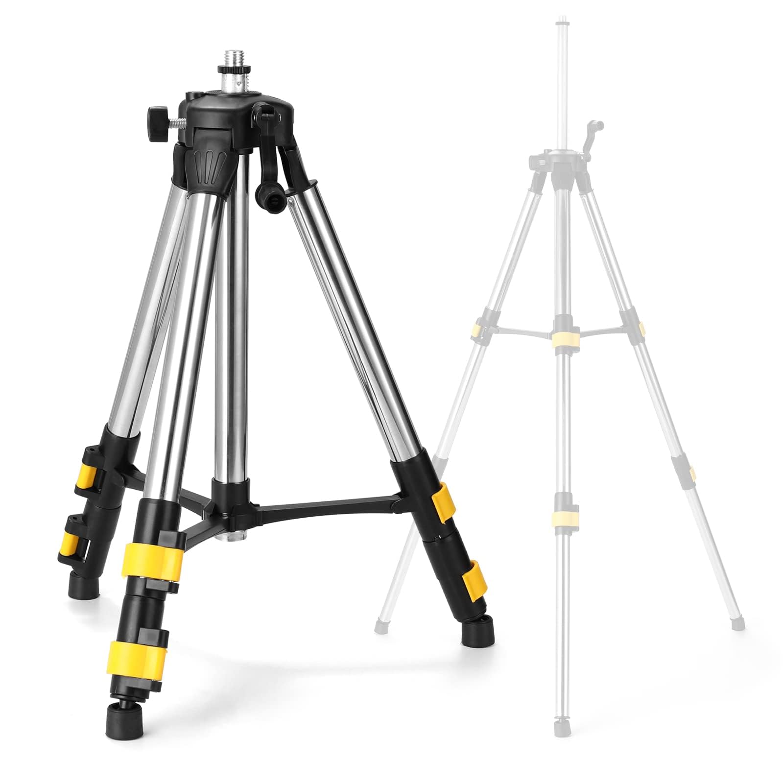 Three Height Adjustment Stainless Steel Extension Bar Tripod Stand For Laser Level with Bubble-level,Collapsible Legs,Elevated Tripod