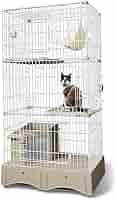 猫 キャットケージ 3段 トイレ一体型　ハンモック付　MB247 アイリスプラザ 猫 ケージ キャットケージ 3段 トイレ ペットケージ 猫ケージ 猫