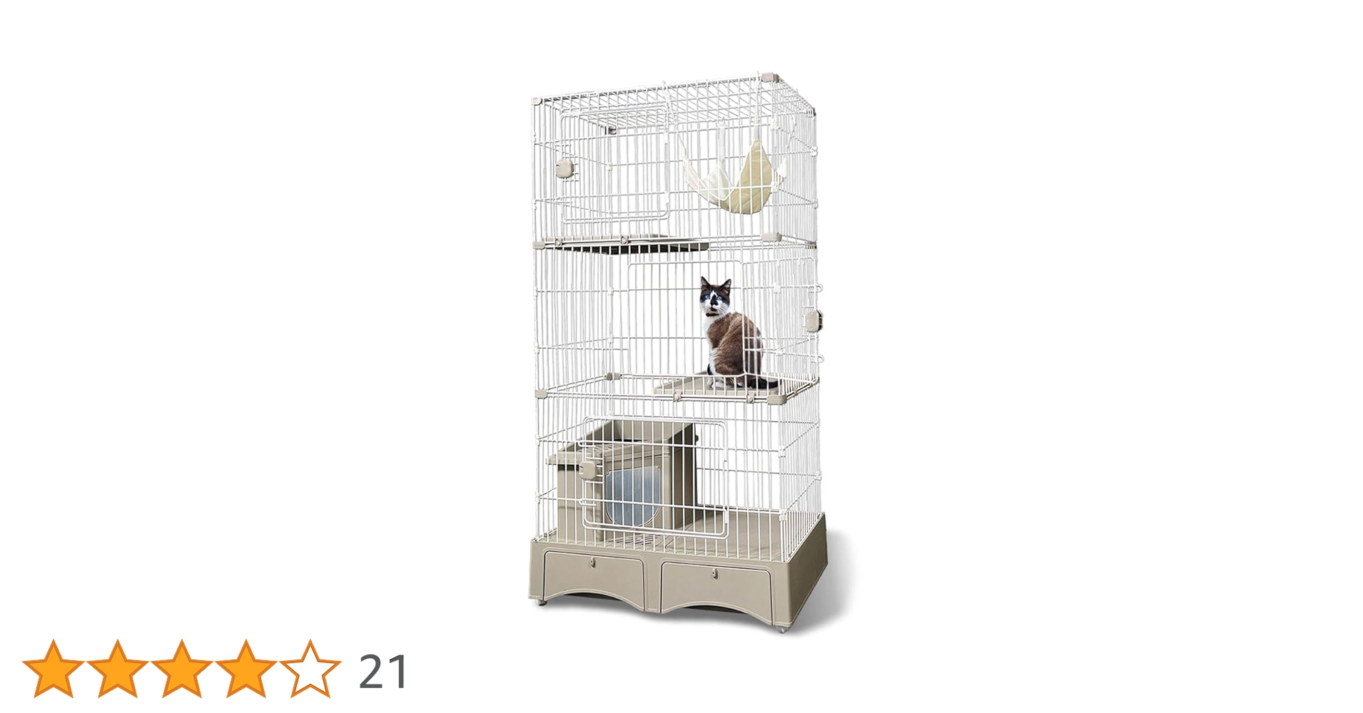 Amazon.co.jp: アイリスプラザ トイレ一体型キャットケージ3段 グレー