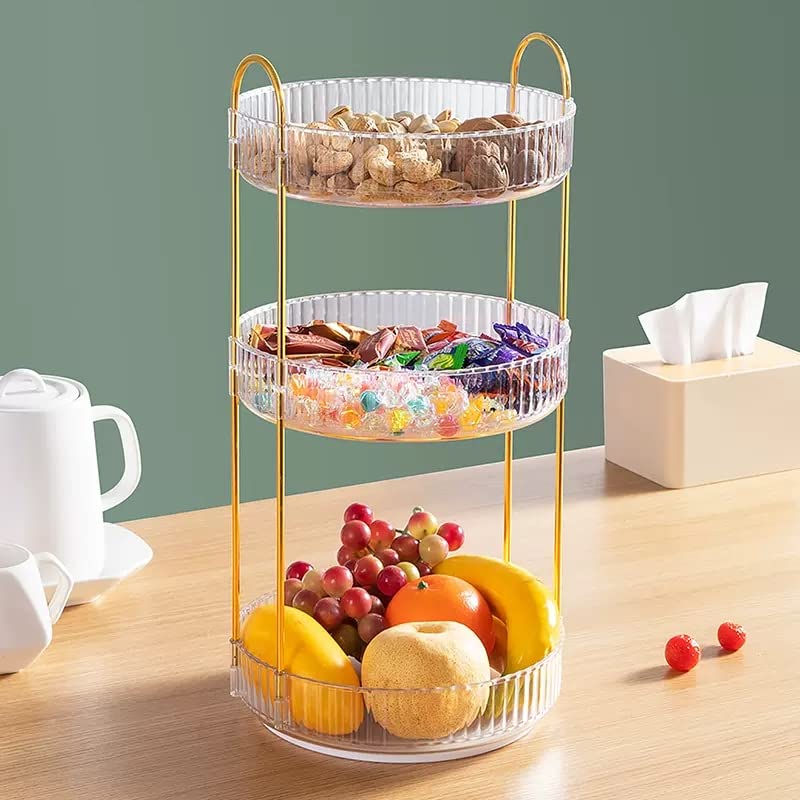 Makeup Organizer for Vanity, 360° Rotating Bathroom Organizer Countertop, High-Capacity Skincare Organizer, Spinning Cosmetics Organizer for Dresser Countertop (3 Tiers, Clear) - Image 6