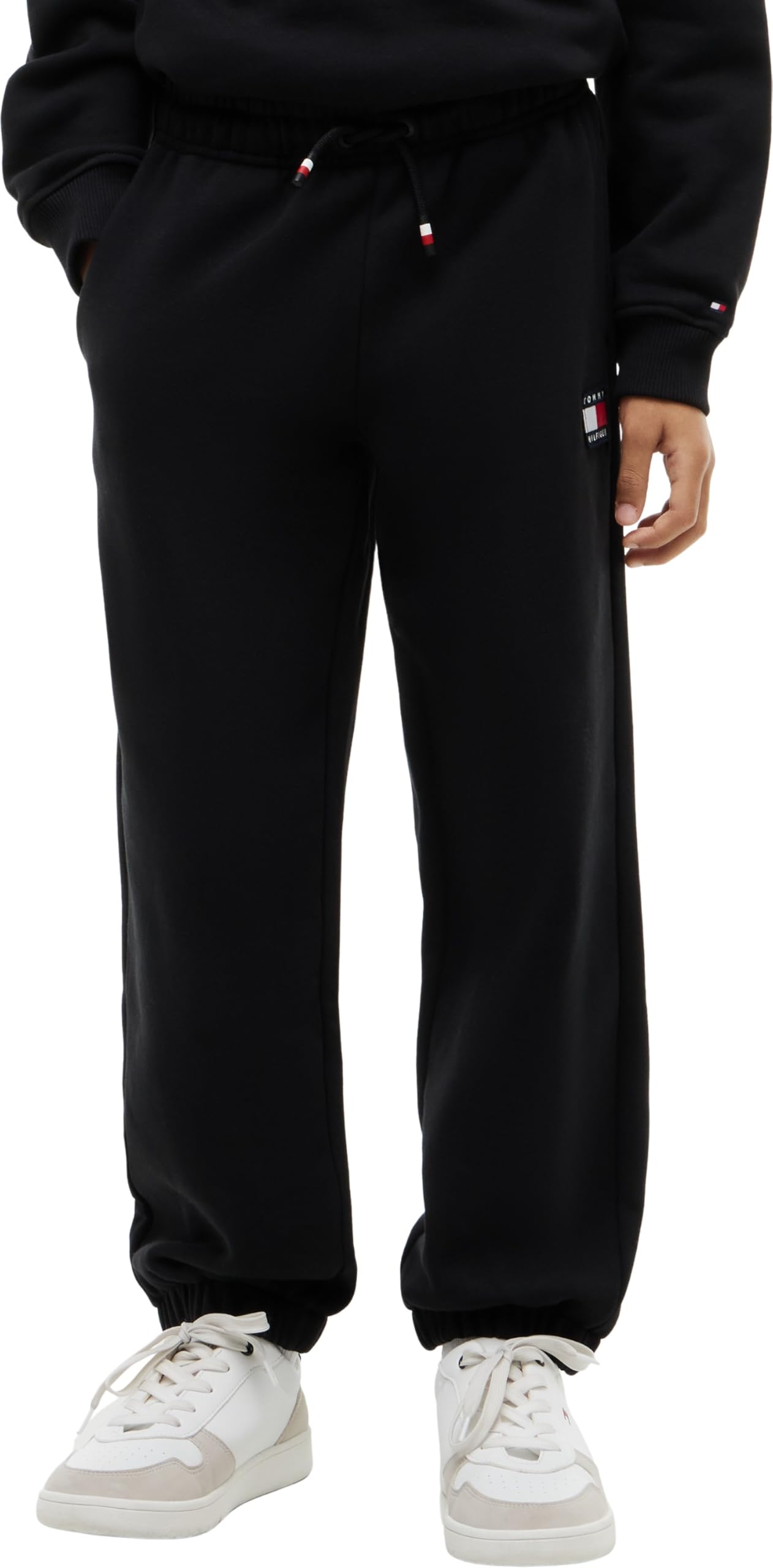 Tommy Hilfiger Kids' Closed Hem Fleece Jogging Bottoms - Black BDS - Size 12Y