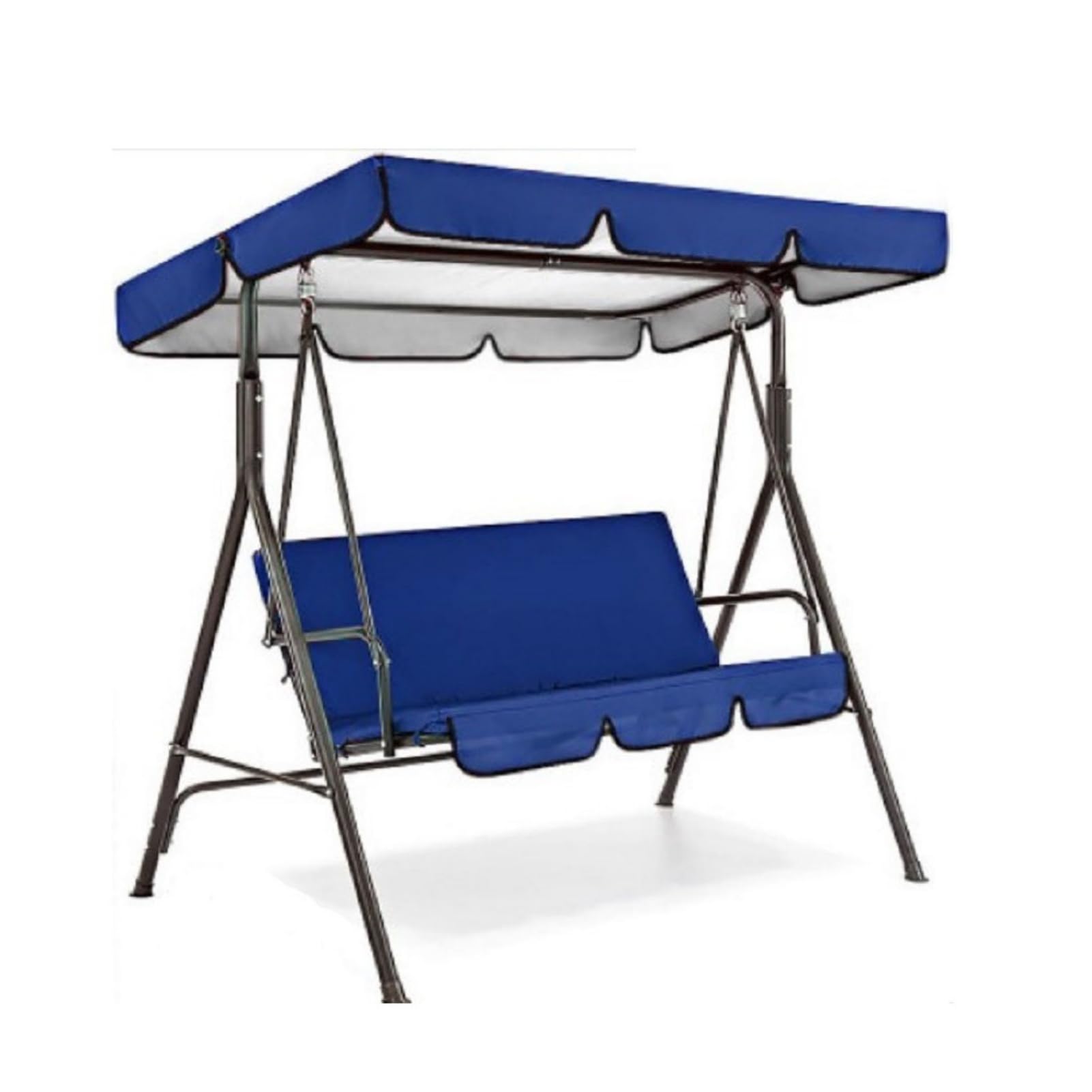 Kit Copertura Per Altalena Giardino 3 Posti, Tessuto Oxford 210D Impermeabile UV-Resistente, Baldacchino E Federe Cuscini, Protezione Durevole Per Esterni E Patio (Blu,142X120X18cm)