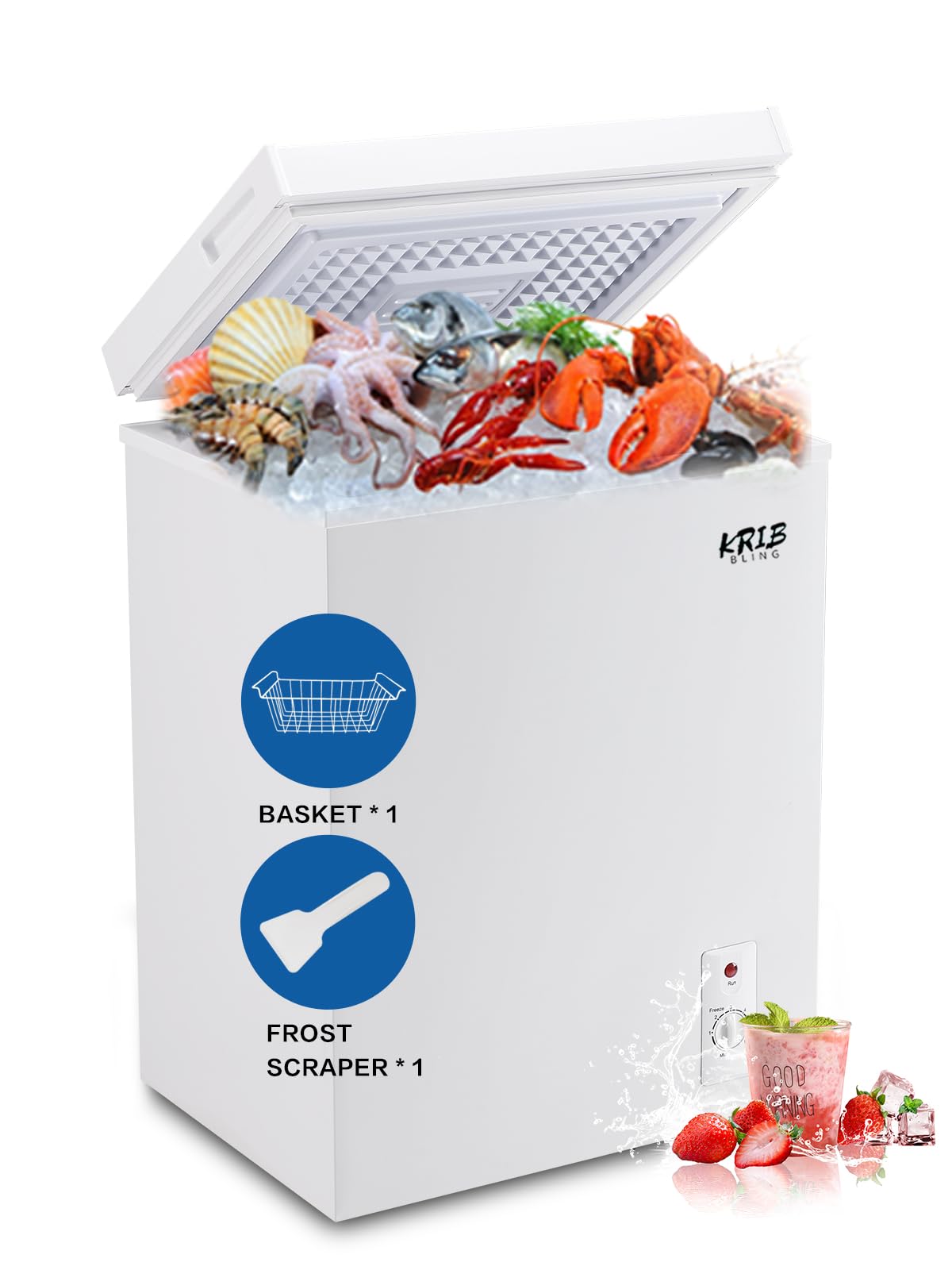 KRIB BLING FLG-72Q 3.5 cu ft Chest Freezer White