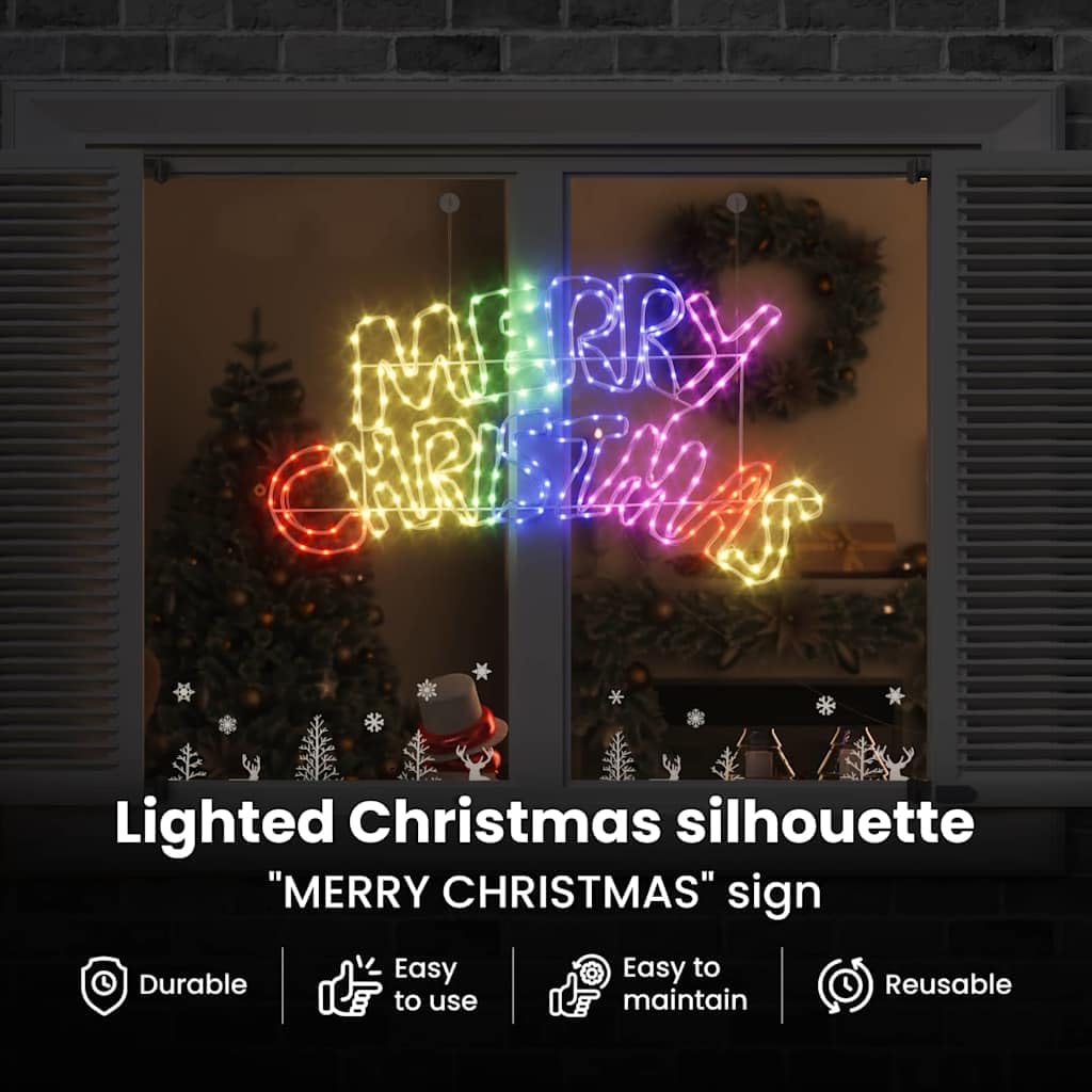 vidaXL Cartel de Navidad 240 LED Multicolor 99,5 x 54 cm PVC