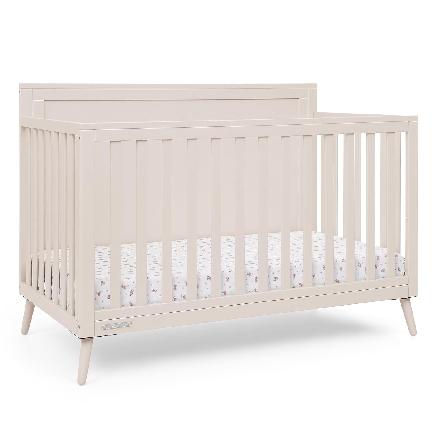 Delta Children Lola 6-in-1 Convertible Crib - Converts from Baby Crib to Toddler Bed, Daybed, Sofa Bed and Full-Size Bed with and Without Footboard, Fits Standard Full-Size Crib Mattress, Soft Beige