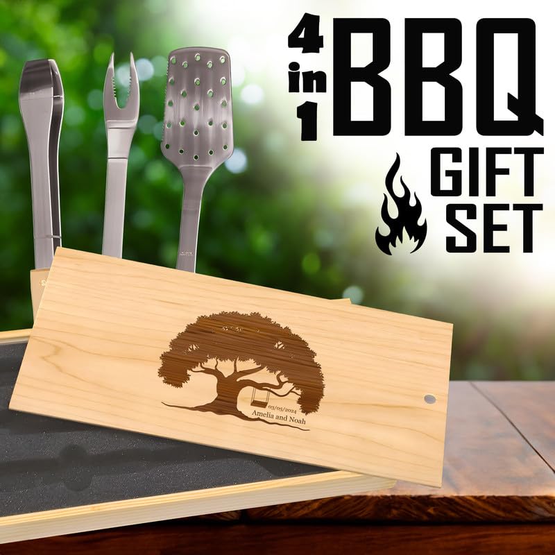 Set de parrilla con grabado personalizado Tree of Life miniatura 5