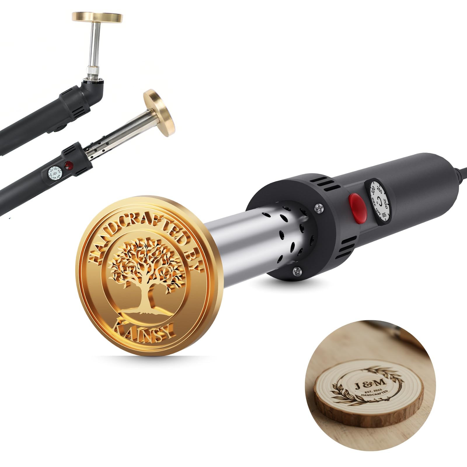 KAINSY Custom Electric Branding Iron for Wood, Black Temperature-Controlled Wood Branding…