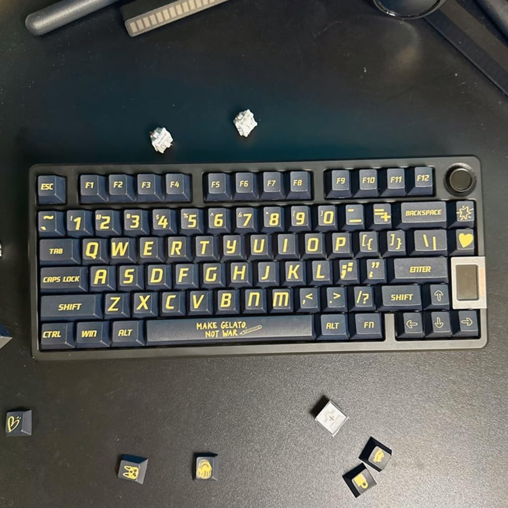 130PCS Ergonomic Keycaps 130Keys Thick PBT Keycap Set for Gamers Programmers Mechanical Keyboards