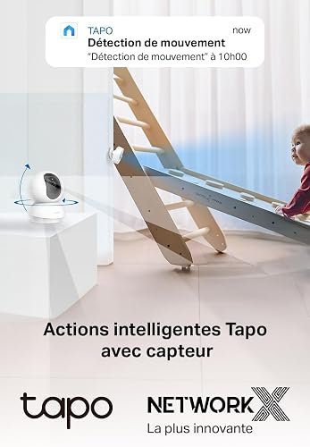 Tapo C210 2 Pack Caméra WiFi Intérieure 2K QHD 3MP, Rotation 360°, Détection de Personne&Pleurs de Bébé, Vision Nocturne, Audio Bidirectionnel, Stockage CloudµSD 512 Go,Alexa et Google Assistant - 8