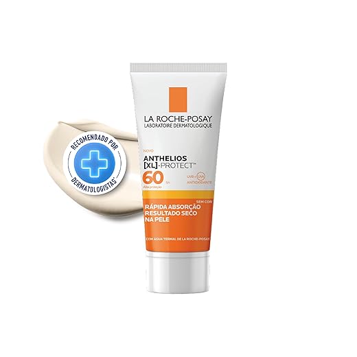 La Roche-Posay Protetor Solar Facial FPS 60 Gel Creme Oil-Free com Ação Hidratante e Antioxidante UVA/UVB para Peles Oleosas Sem Cor, Anthelios XL Protect 40g