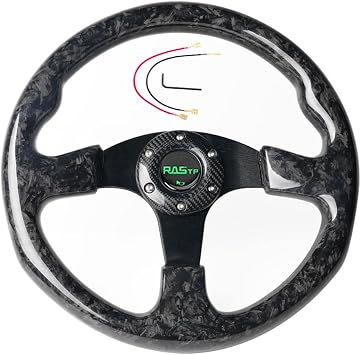 RASTP 13.8/350mm Real Forged Carbon Fiber Steering Wheel Style-A | 6 Bolts Steering Wheel Universal for Most Vehicle/Racing Car