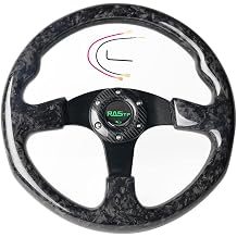 RASTP Forged Carbon Fiber Steering Wheel, 13.8 /350mm 6 Bolts Steering Wheel Universal for Most Vehicle/Racing Car