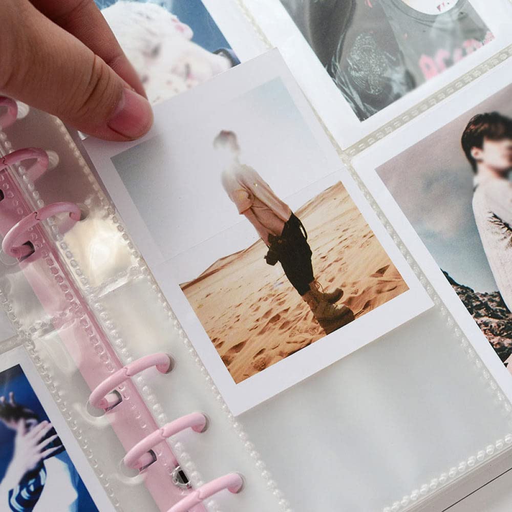 100/200 Kieszenie Album fotograficzny 3/5 cali photocard binder mini album Notatnik na zdjęcia zbieraj książki segregator, niebieski 5 cali