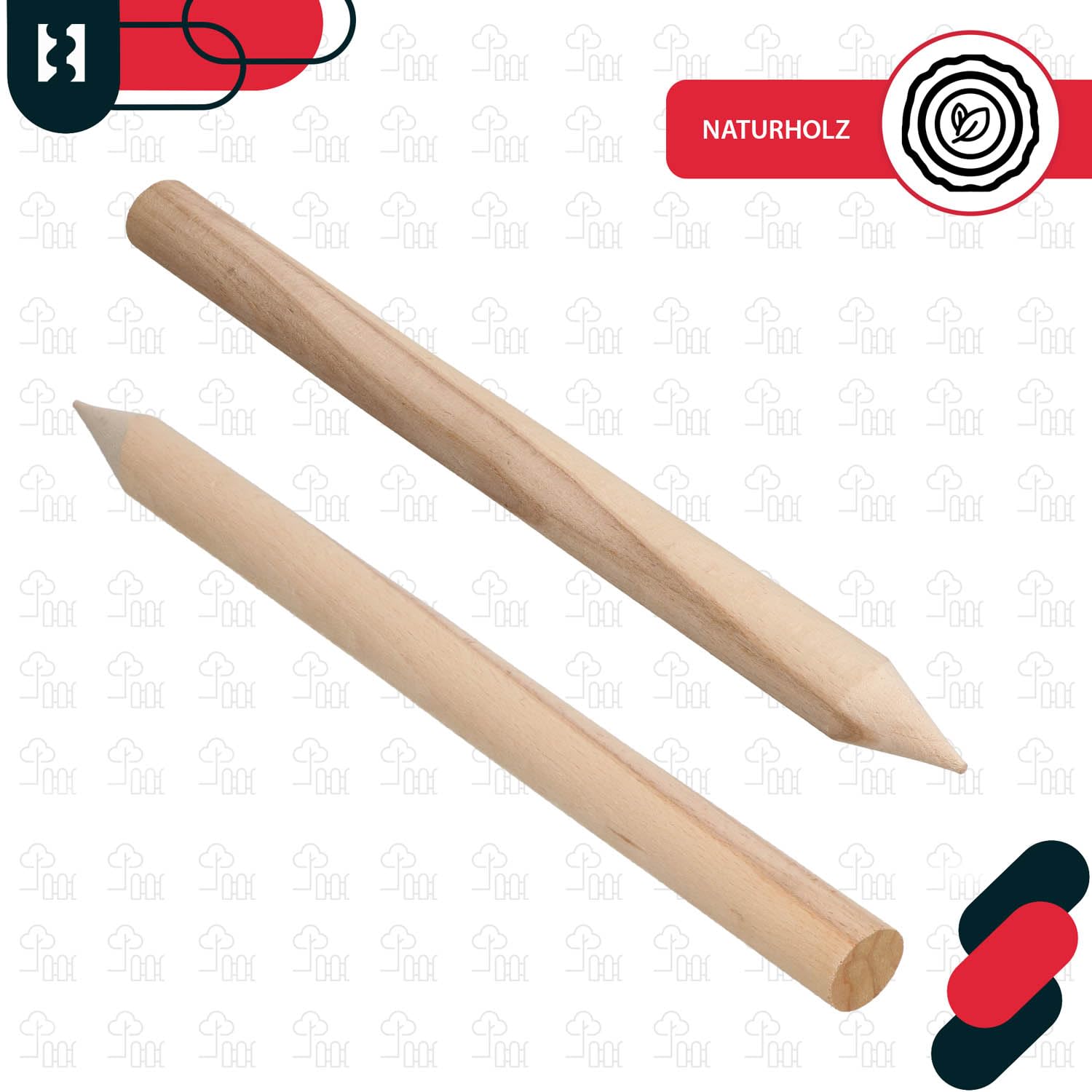 KOTARBAU® 25 szt. Paliki Drewniane Bukowe Geodezyjne - 40 cm - Podpora do Pomidorów Warzyw Drzewek