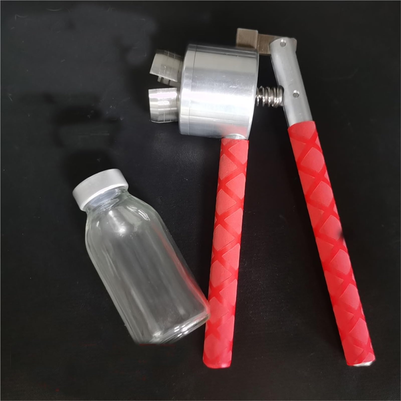 Alicate Crimpador Manual Engarzadora de viales acero inoxidable 24-32 mm | Alicates de sellado manual for herramientas de prensado de botellas con tapa abatible(28mm Alu)