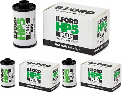 Ilford HP5 Plus ISO 400 Black and White 35mm Roll Film Bundle | Iso 400 Panchromatic B and W Negative Film, 36 Exp per Roll, 3-Roll Pack, Acetate Base, Wide Exposure Latitude, 3 Pack